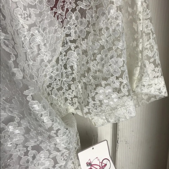 NEW RED PEDAL FLORAL LACE OFF WHITE BLOUSE - SIZE XL NWT - Picture 6 of 10